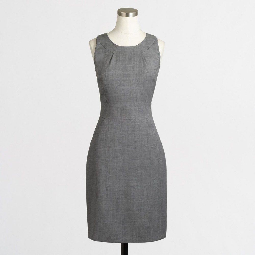 J.Crew Factory Tailored Shift Dress, Light Wool, 8